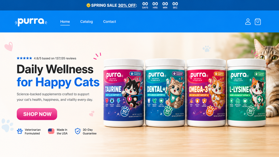 Purra cat supplements for happy cats